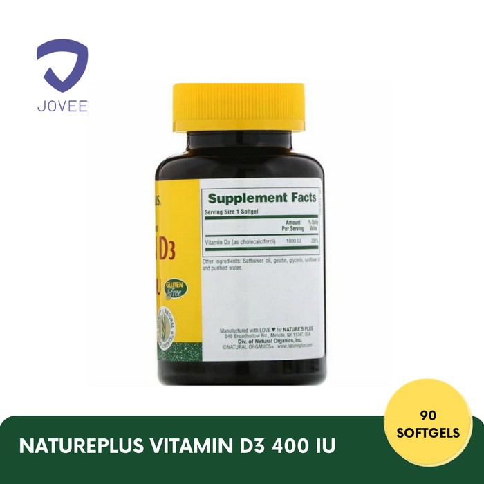 Natures Plus Vitamin D3 400IU – Tulang Sehat – 90 Kaplet